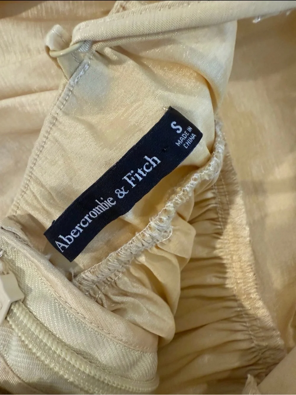 Abercrombie & Fitch Sunlit Yellow Maxi Dress with Spaghetti Straps